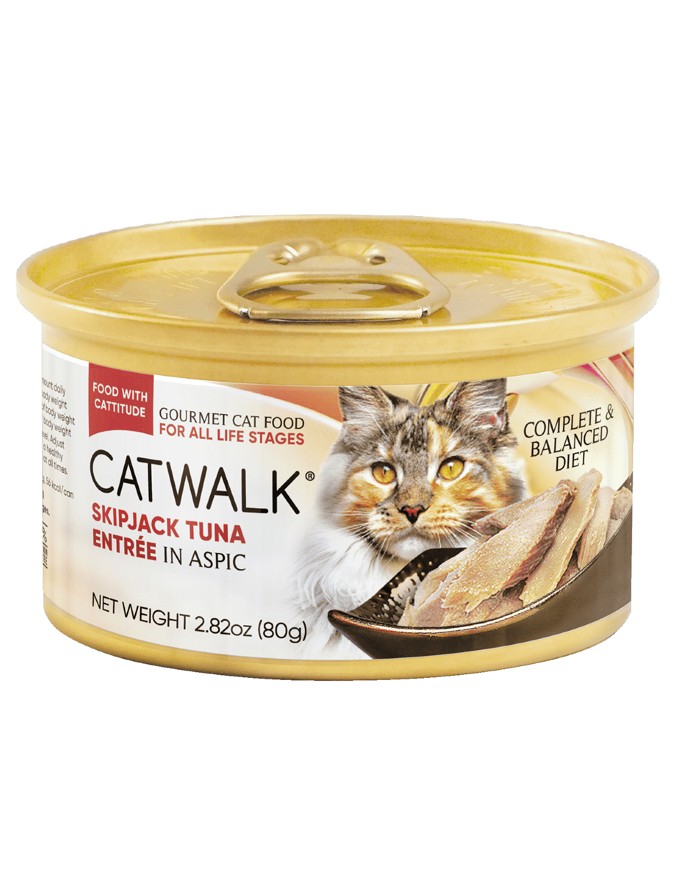 Premium Catwalk Skipjack Tuna Entrée in Aspic - Grain-Free Wet Cat Food (80g) - Delicious & Nutritious Meal for Adult Cats - Perfect for Special Occasions & Picky Eaters