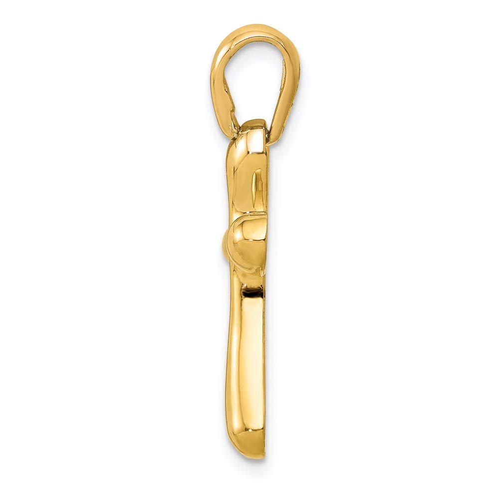 14k Yellow Gold Freeform Cross Pendant - Elegant Jewelry for Gifts & Occasions