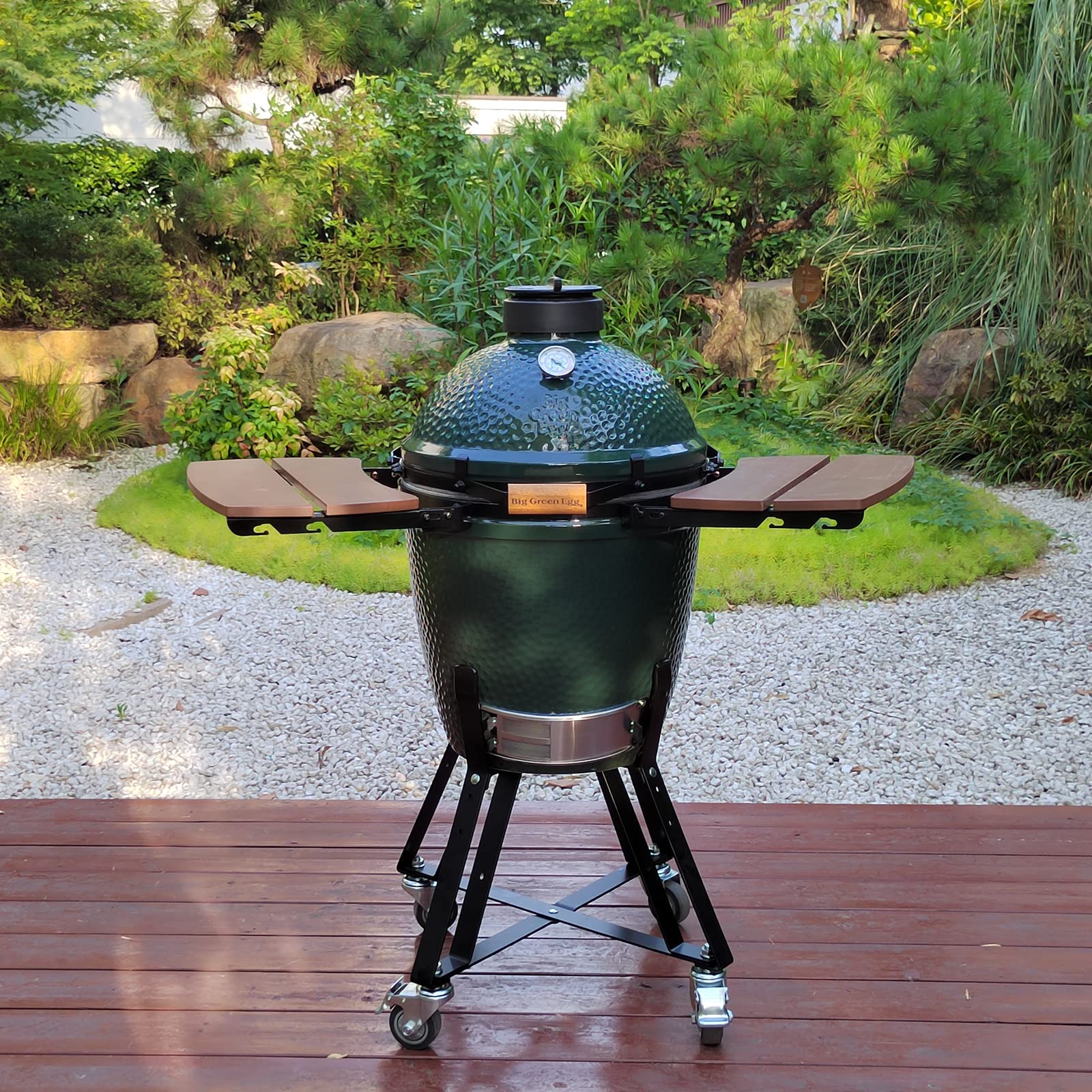 Big Green Egg Side Shelves - 2 Slat Composite Egg Mates for Medium BGE with Folding Shelves | Replacement Grill & Smoker Accessories | Perfect for Outdoor Cooking, Backyard BBQs and Patio Entertaining