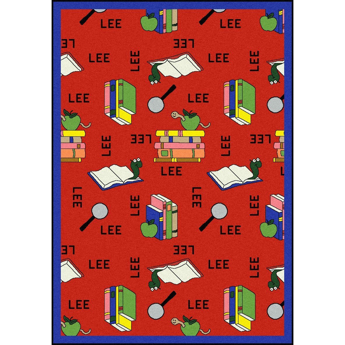 Joy Carpets Just for Kids Bookworm Spanish Educational Area Rug for Children's Room - 3'10