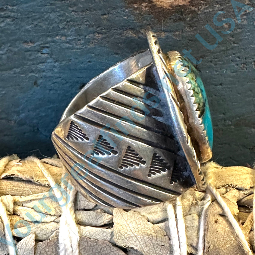 Sterling Silver Navajo Turquoise Ring by George Phillips - Size 12.5 | Handmade Native American Jewelry for Women & Men - Perfect for Weddings, Gifts & Boho Fashion