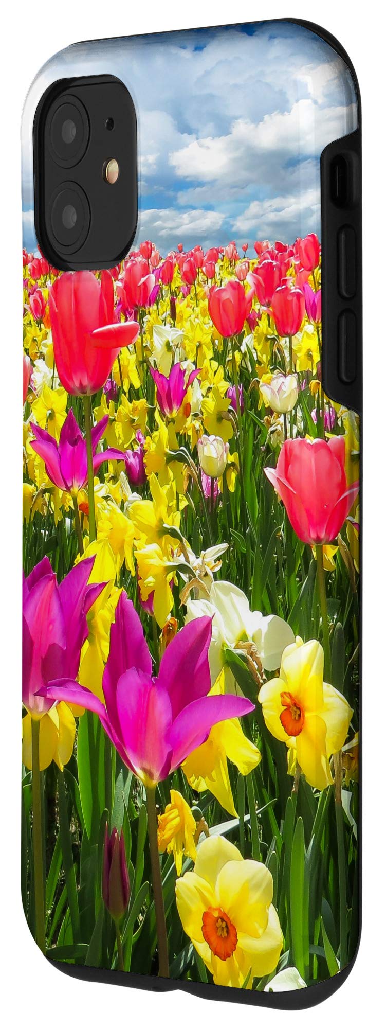 Premium iPhone 11 Case with Spring Tulips & Daffodils Floral Design - Slim Protective Phone Cover for Women & Girls - Perfect for Spring Outings, Picnics & Everyday Use