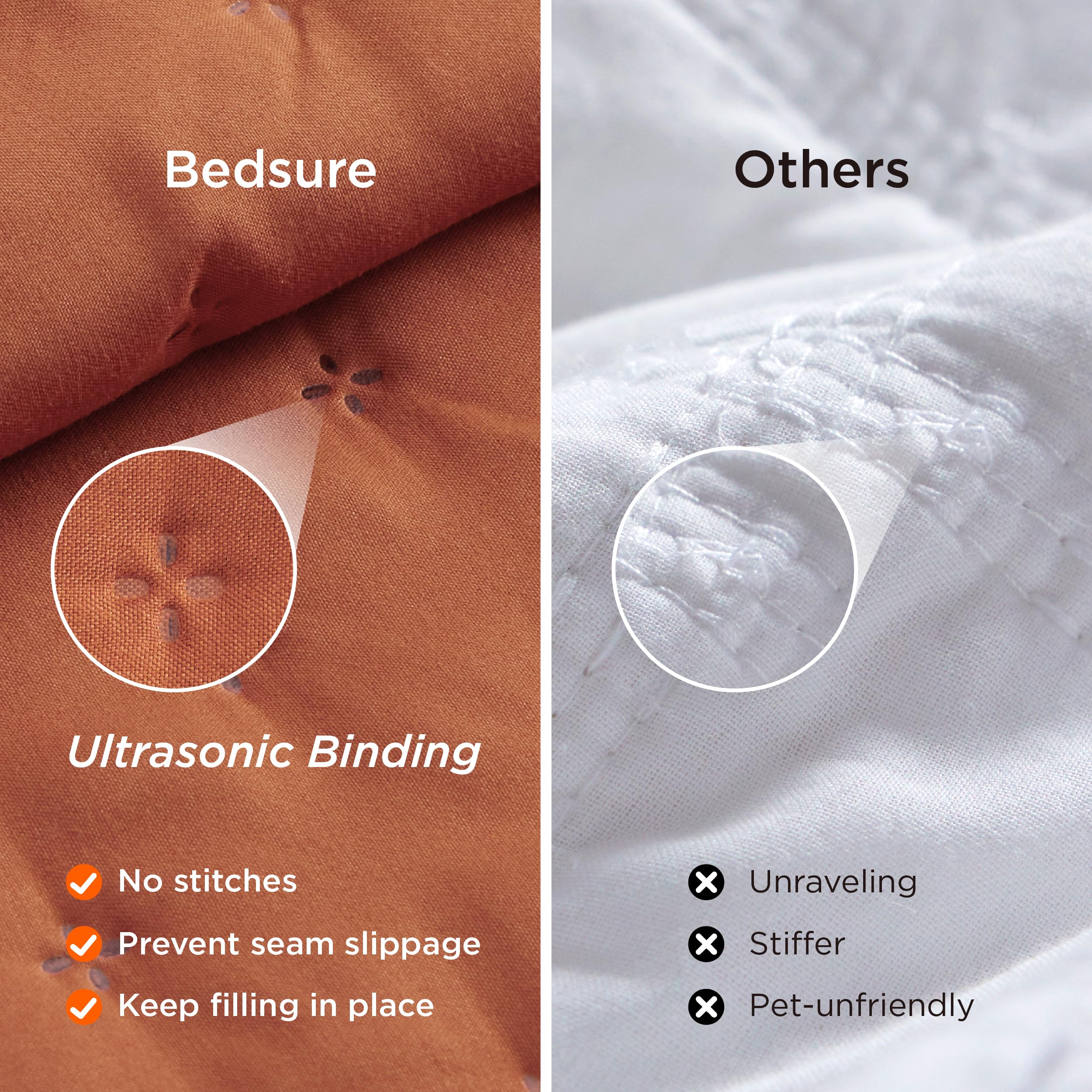 Bedsure Boho King Quilt Set - Ultra Soft Lightweight All-Season Comforter with 2 Pillow Shams, 106x96 Inch Red Orange Bedspread Coverlet for Bohemian Bedroom Decor | Perfect for Summer, Guest Rooms & Cozy Home Styling