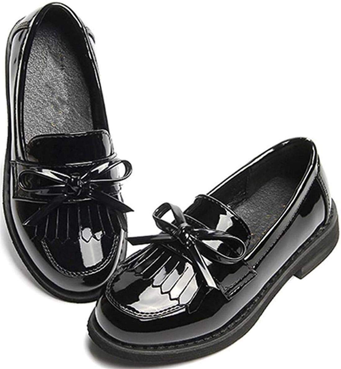 Girls Patent Leather Slip-On Penny Loafers - Shiny Oxford Flats for School Uniform, Dress Shoes | Perfect for School, Church & Formal Occasions