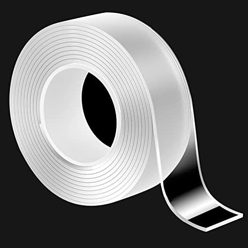 9.85FT Heavy Duty Double Sided Mounting Tape - Removable & Reusable Nano Adhesive, Waterproof Transparent Tape for Walls, Posters, Photos, Mirrors & Carpets - Perfect for Home Decor, Office Organization & DIY Projects