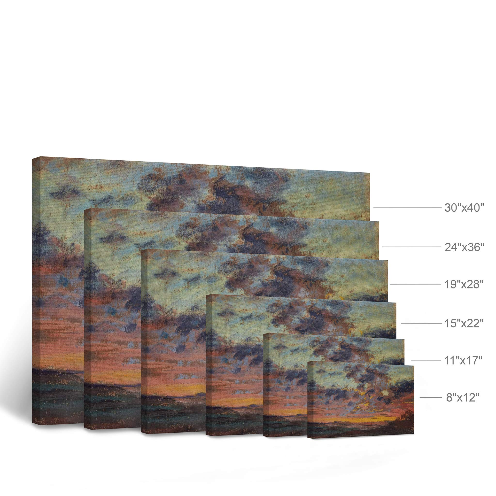 Claude Monet Sunset Canvas Wall Art Print - Famous Oil Painting Reproduction, Modern Home Decor, Ready to Hang (30x40 Inch) | Perfect for Living Room, Bedroom & Office Decor | Made in USA