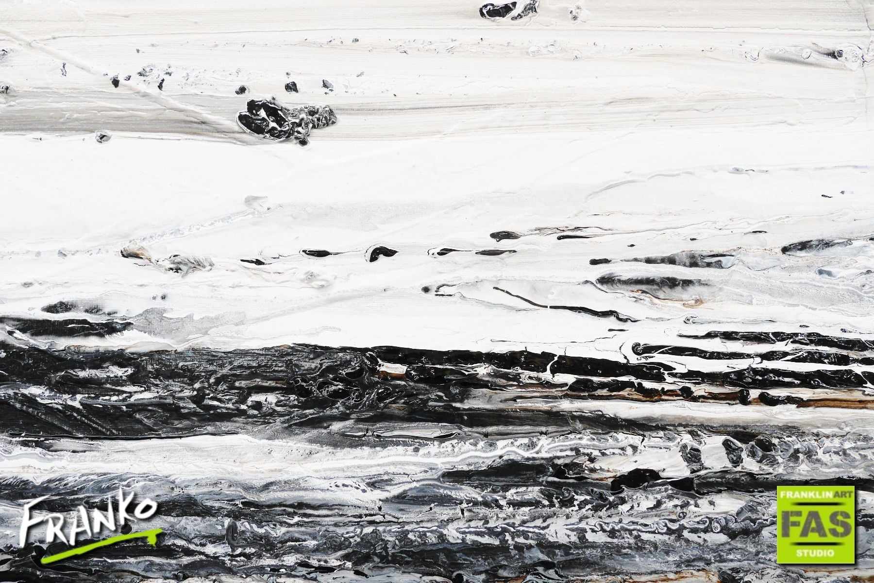 160cm x 60cm White Black Abstract Jazz Painting - Modern Wall Art for Living Room, Bedroom & Office Decor