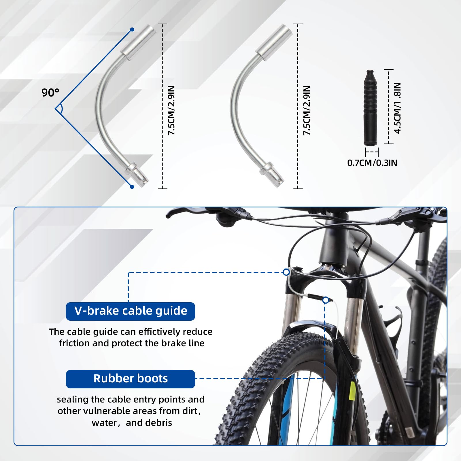 Universal Bike Brake & Shift Derailleur Cable Kit - Standard Bicycle Transmission Line with Cable End Caps & O-Rings - Compatible with Front/Rear MTB & Road Bikes - Perfect for Bike Maintenance & Repair (Mountain, Road, Commuter Cycling)