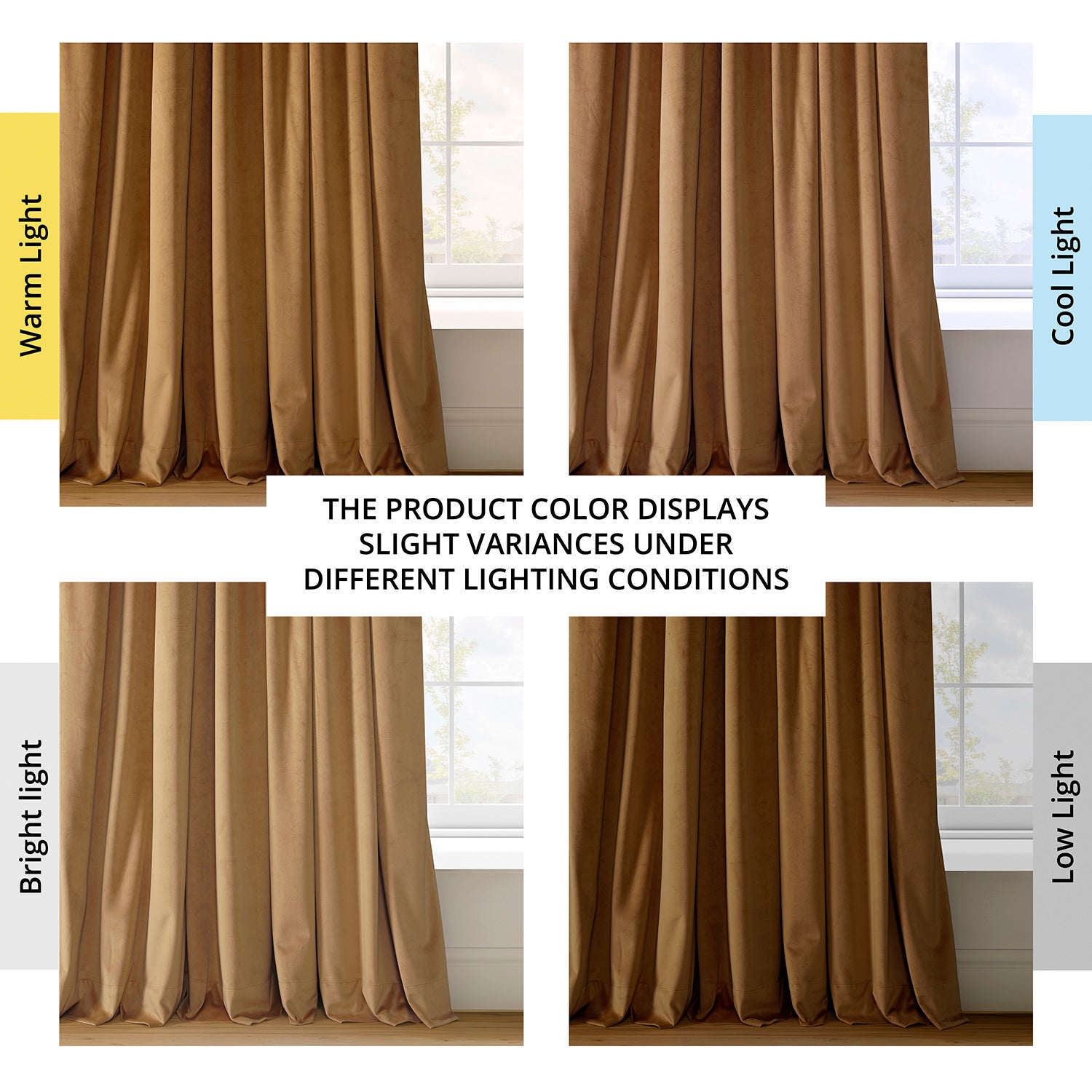 Luxury Amber Gold Signature Velvet Blackout Curtains - Thermal Insulated, Noise Reducing, Room Darkening Drapes for Bedroom, Living Room & Nursery - Elegant Home Decor & Light Blocking Window Treatment