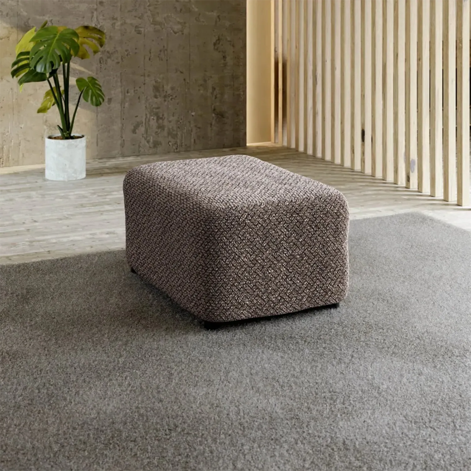 Medium Ottoman Slipcover - Microfiber Printed Collection - Perfect for Living Room, Bedroom & Home Decor