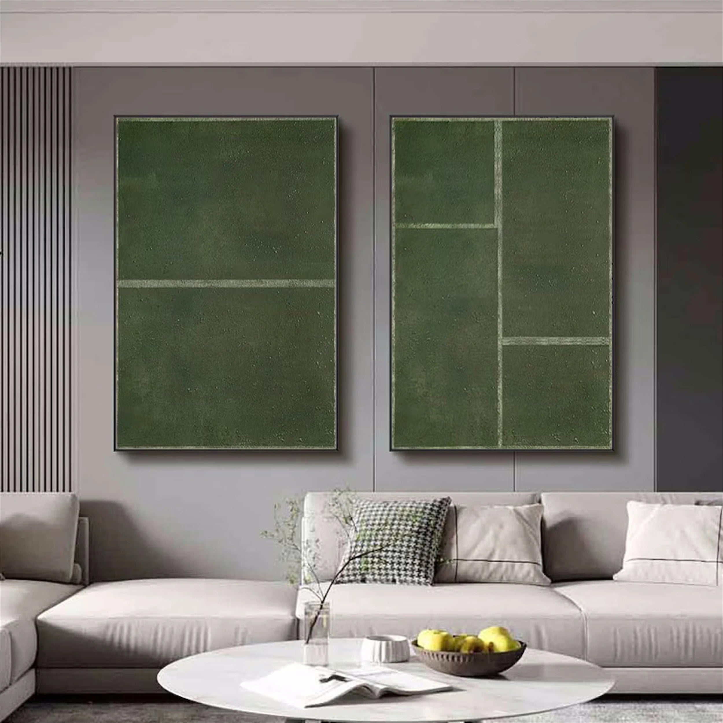 Abstract Tranquility Wall Art Set of 2 - Modern Canvas Paintings for Home & Office Decor - Perfect for Living Room, Bedroom, or Workspace