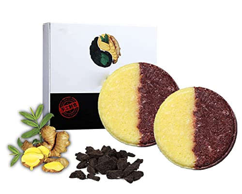 Organic Ginger & Polygonum Multiflorum Shampoo Bar - Natural Hair Darkening & Growth Treatment with Repair Essence - Stops Hair Loss & Promotes Regrowth - 2 Pack for Daily Hair Care & Scalp Nourishment