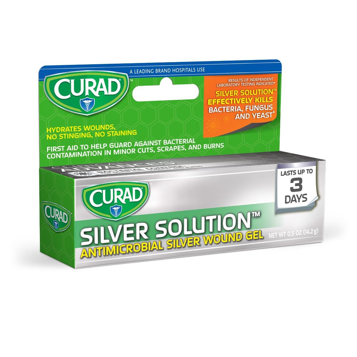 Curad CUR45951RB Antimicrobial Silver Gel Wound Care Solution - 0.5 oz Tube (Pack of 12) | First Aid Treatment for Cuts, Burns & Minor Injuries | Home, Office & Travel First Aid Kit Essential