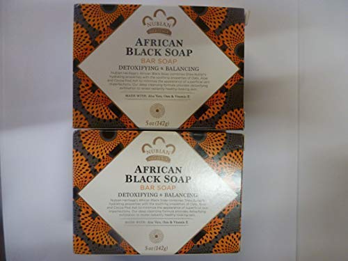 African Black Soap with Aloe Vera, 5 oz (2 Pack) - Natural Skin Cleansing Bar for Acne, Eczema & Dark Spots - Perfect for Daily Face & Body Wash