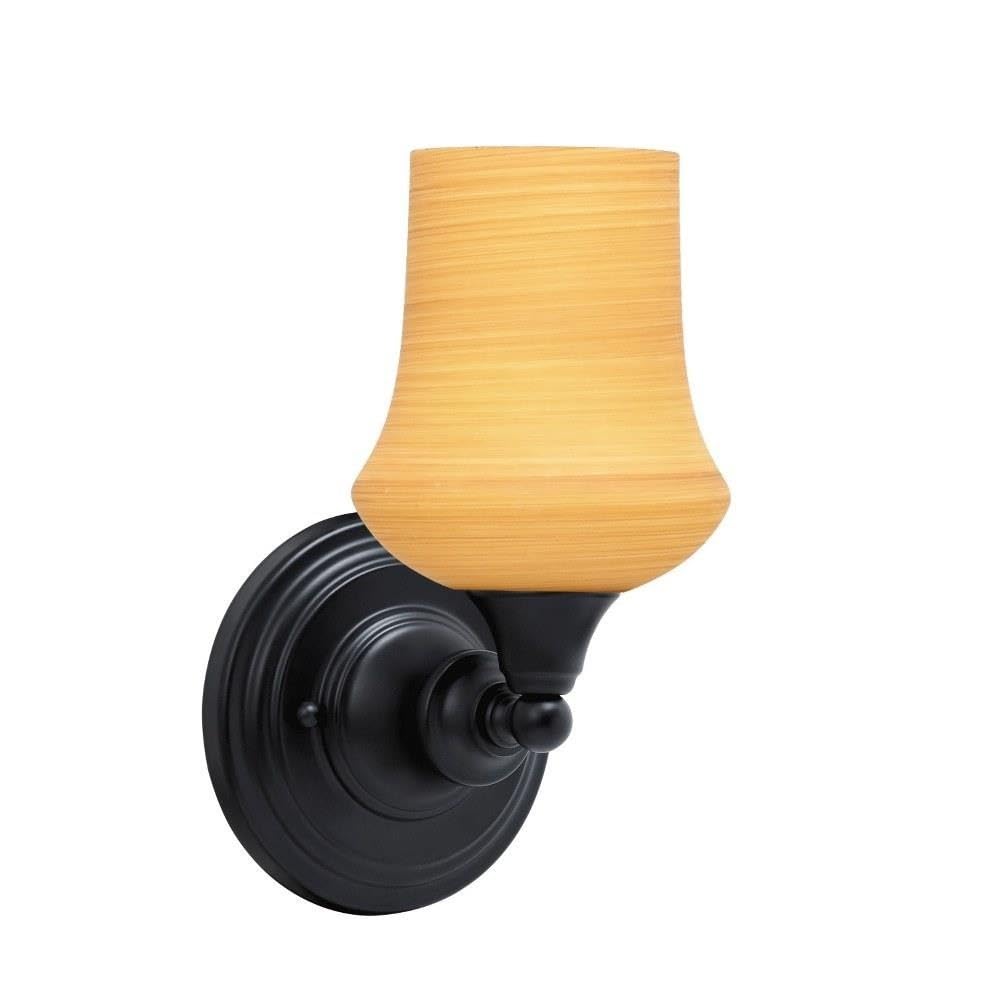 Toltec Lighting Matte Black 1-Light Wall Sconce (40-MB-680) - Modern Wall Light Fixture for Bedroom, Hallway & Living Room Decor