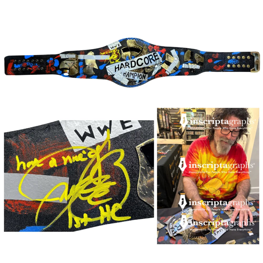 Authentic Mick Foley Signed WWE WWF Hardcore Championship Belt - JSA COA Certified - Collectible Wrestling Memorabilia for Fans & Display
