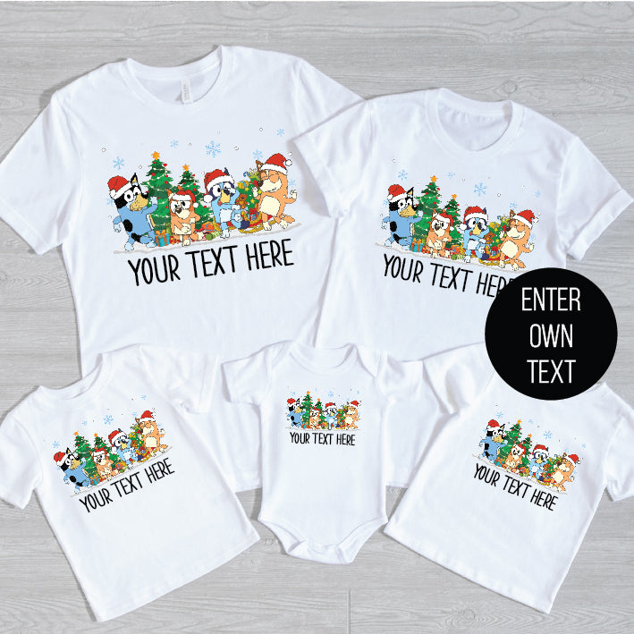 Personalized Bluey Family Christmas Set - Custom Holiday Decorations for Kids & Families - Perfect for Tree Ornaments, Stocking Stuffers & Festive Home Decor