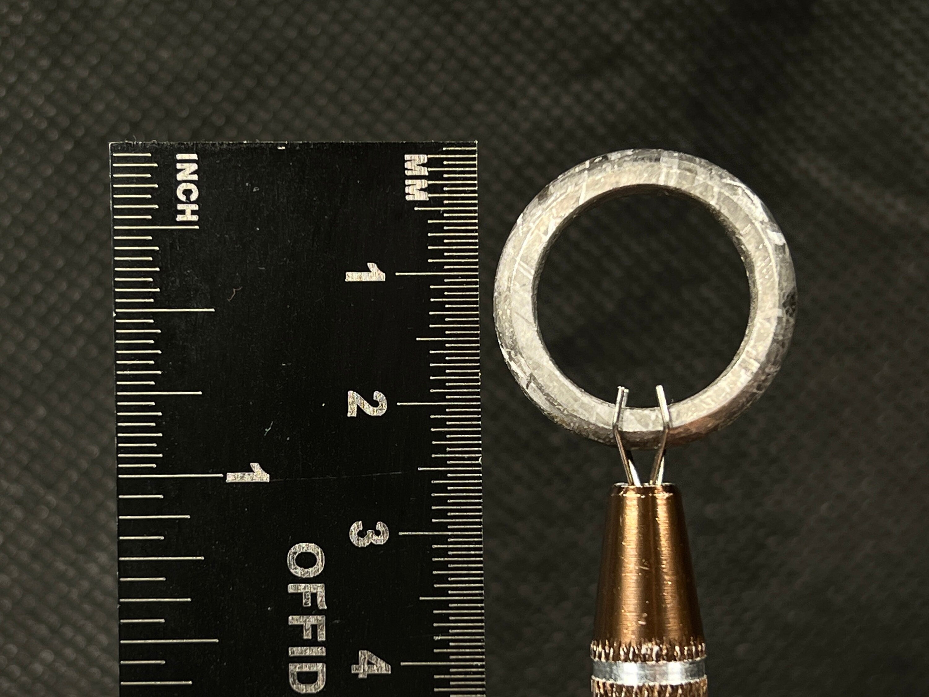 GIBEON Meteorite Ring Size 5.5 - Genuine Meteorite Wedding Band for Men & Women, Astronomy Jewelry, Unique Space Gift for Couples (B 51264) - Perfect for Engagements, Anniversaries & Cosmic-Themed Weddings