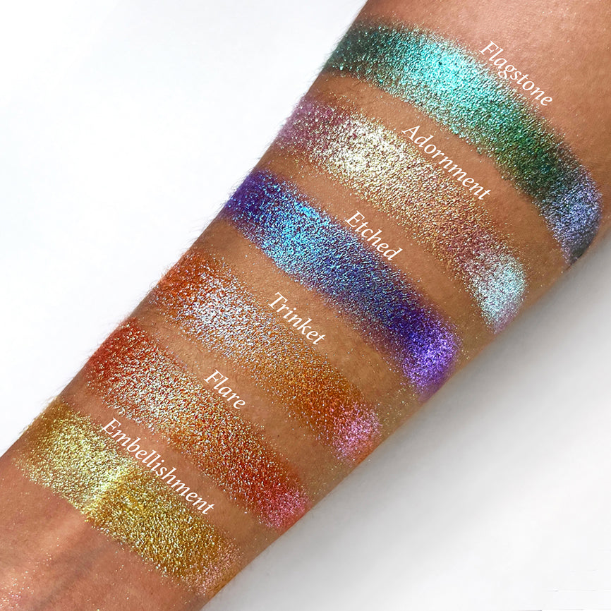Flare Glitter Multichrome Eyeshadow Palette - Long Lasting Pigmented Makeup for Party, Halloween & Special Occasions