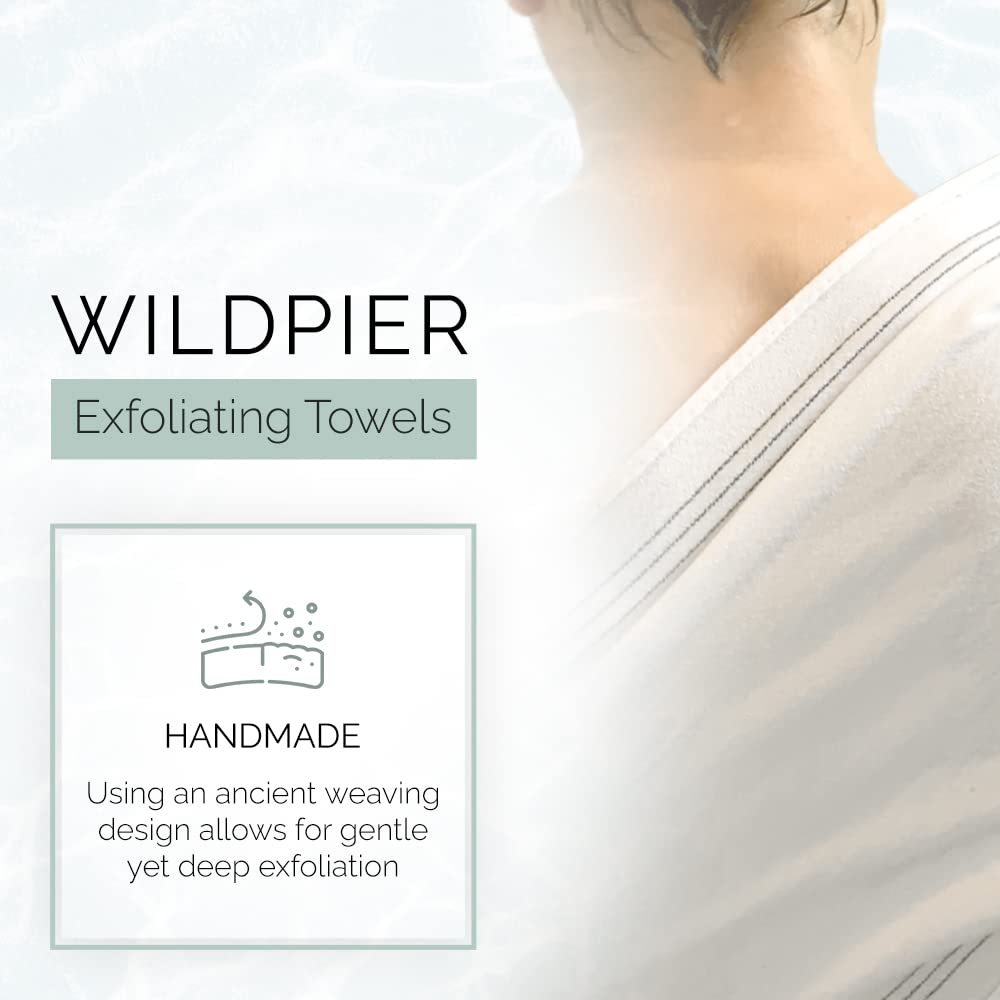 Organic Exfoliating Wash Towel for Body Scrub & Dead Skin Removal - Plant-Based Bath & Shower Scrubber for Spa, Back Cleansing & Deep Exfoliation - Perfect for Sensitive Skin & Daily Skincare Routine