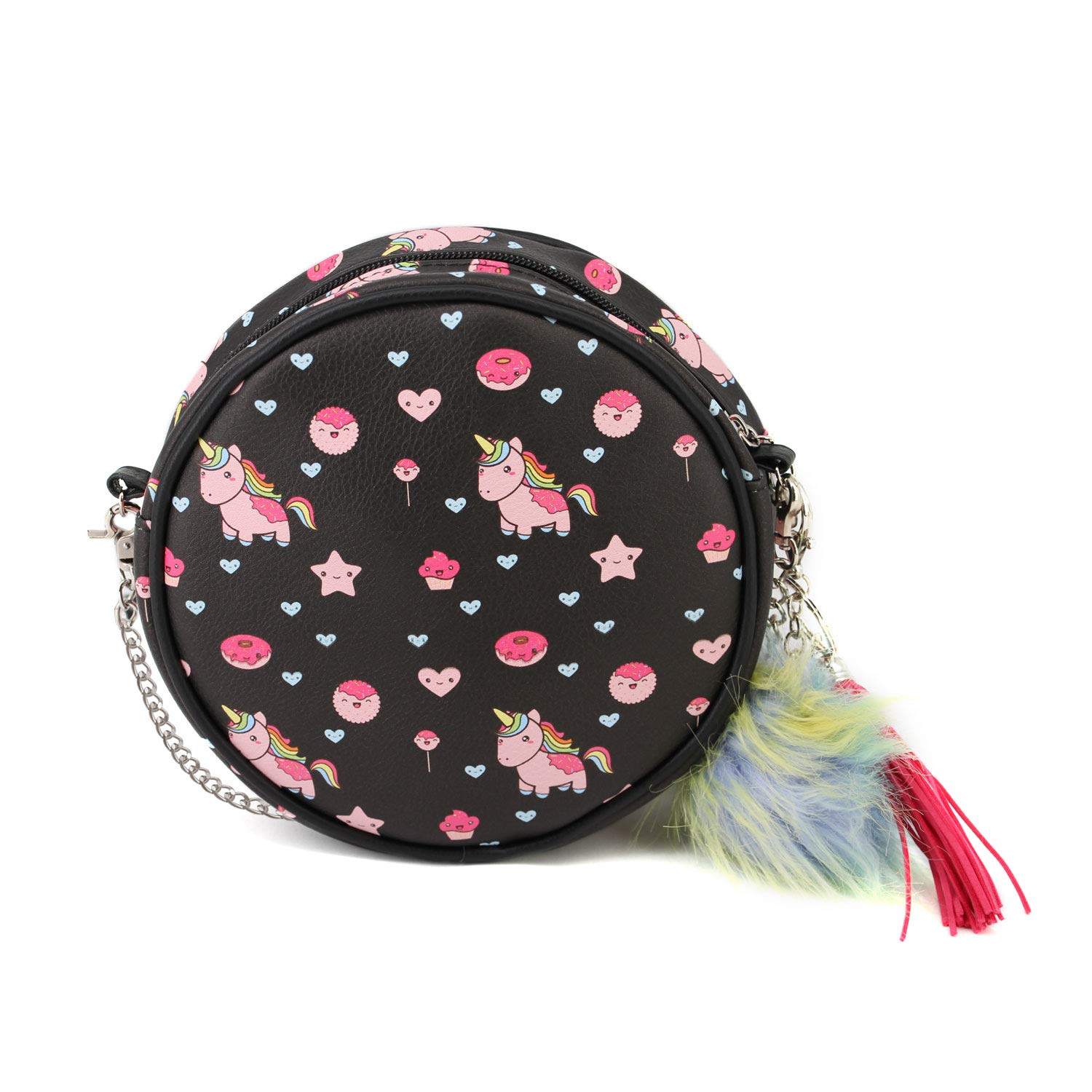 Oh My Pop! Popnicorn Round Shoulder Bag - Cute Unicorn Messenger Crossbody Purse for Women & Teens | Perfect for School, Travel & Everyday Use