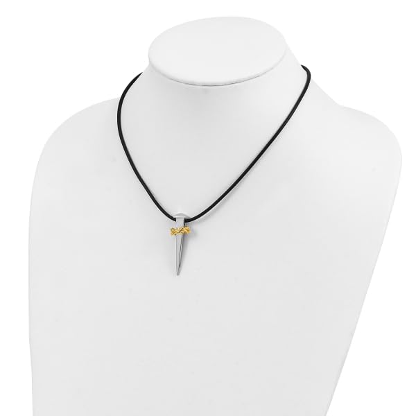 IceCarats 925 Sterling Silver Gold Plated No Greater Love Nail Medal Pendant Necklace - 16 Inch Chain - Perfect for Valentine's Day Gifts, Anniversary Presents & Everyday Jewelry