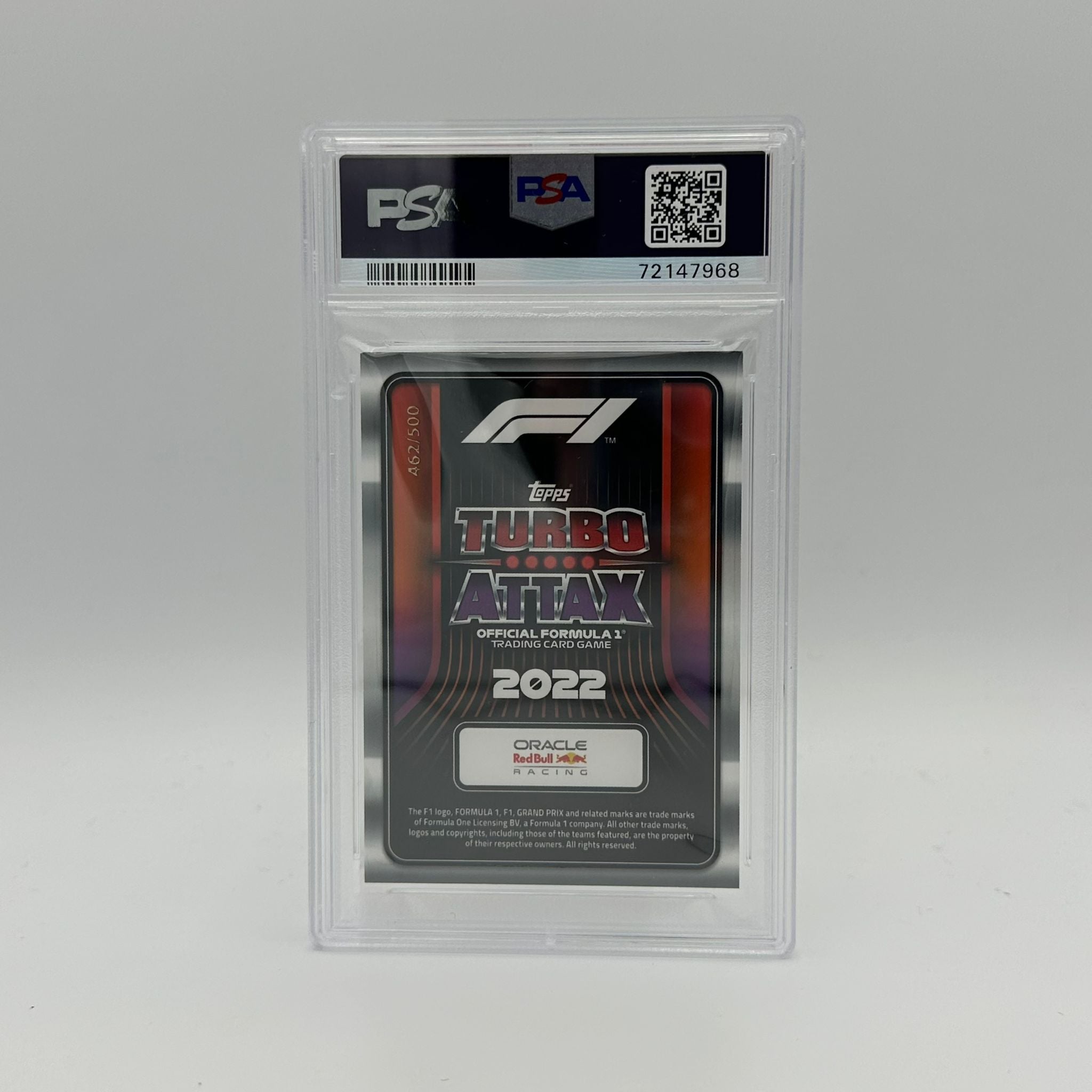 PSA 9 Graded Max Verstappen #330 100 Club Mirror Red Trading Card - Rare 462/500 Limited Edition for Sports Collectors & F1 Racing Fans