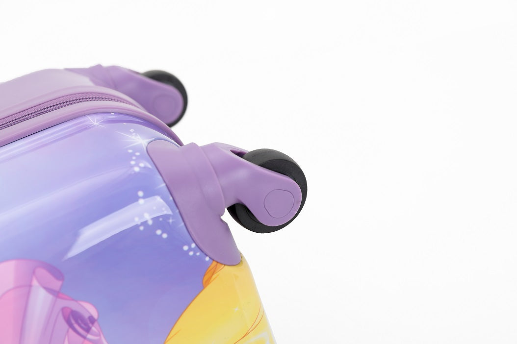 Disney Princesses DIS168 17-Inch Small 4-Wheel Hard Shell Suitcase Purple - Perfect for Kids Travel, School Trips & Sleepovers