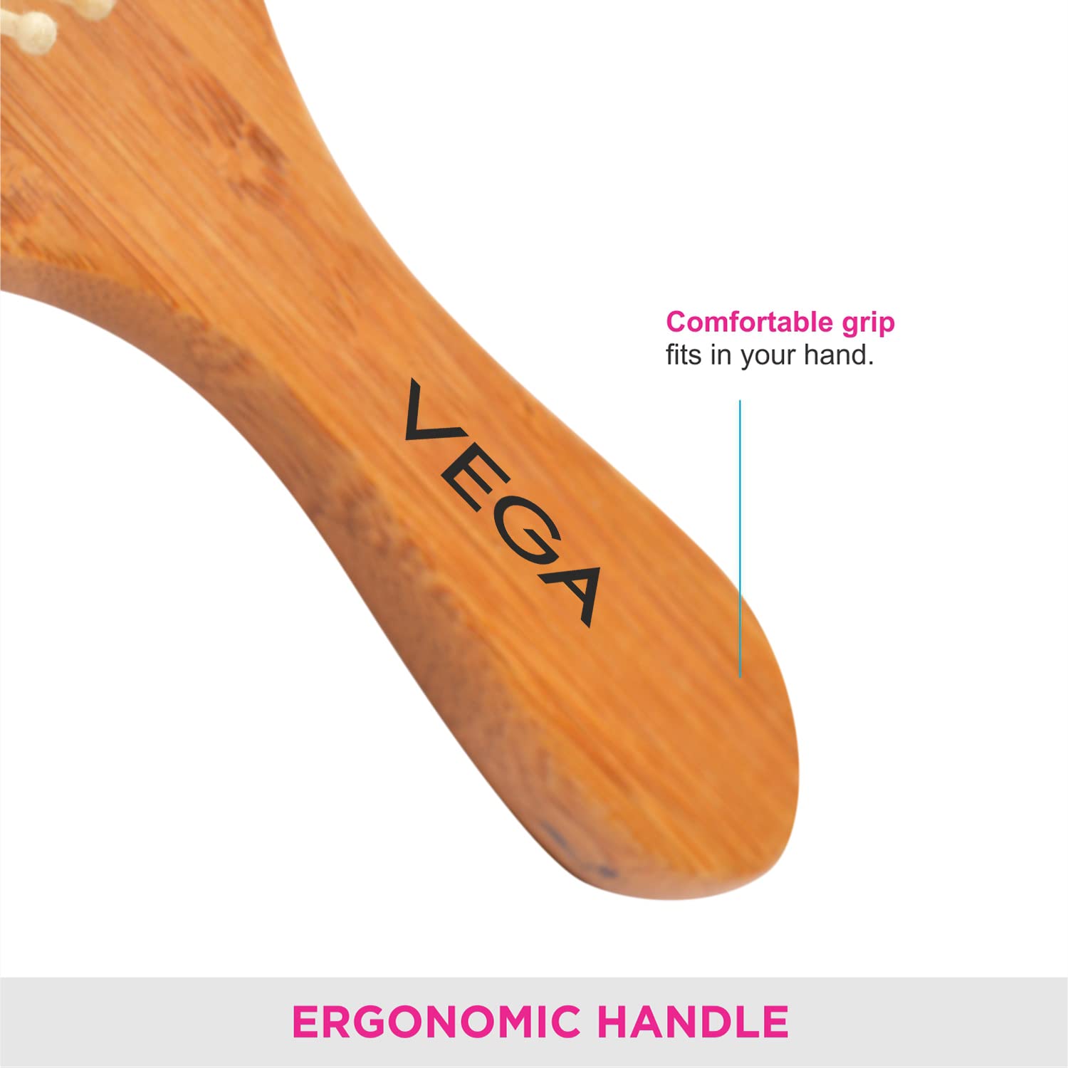 Vega Wooden Bristle Paddle Hair Brush for Men & Women - India's No.1 Hair Brush Brand (E2-PBB) - Perfect for Detangling, Styling & Scalp Massage at Home or Salon