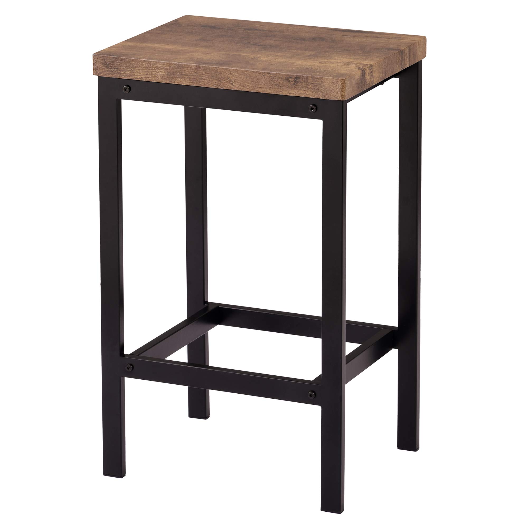 4-Piece Counter Height Extra Long Dining Table Set with 3 Stools - Brown Bar Table Set with Footrest for Kitchen, Pub & Small Space Dining - Perfect for Breakfast Nook, Apartment & Entertaining Guests