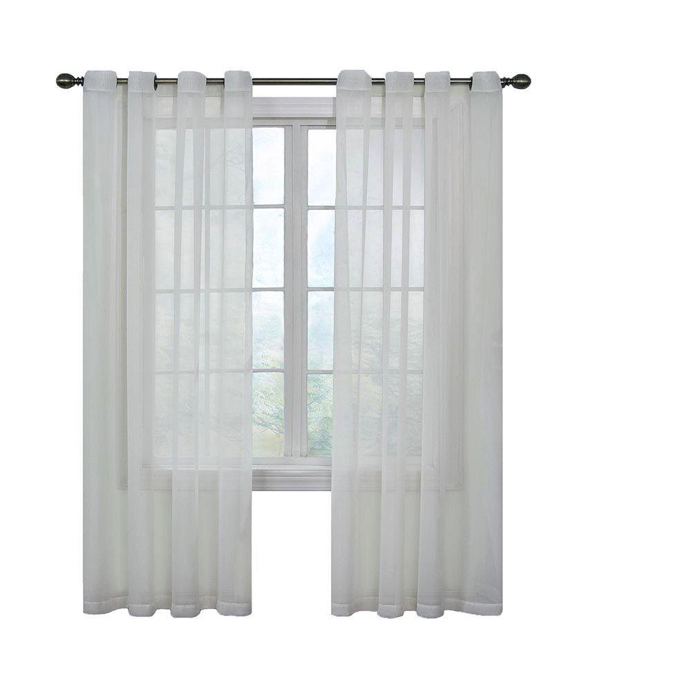 Odor Neutralizing Sheer Voile Grommet Window Curtain Panel - 59