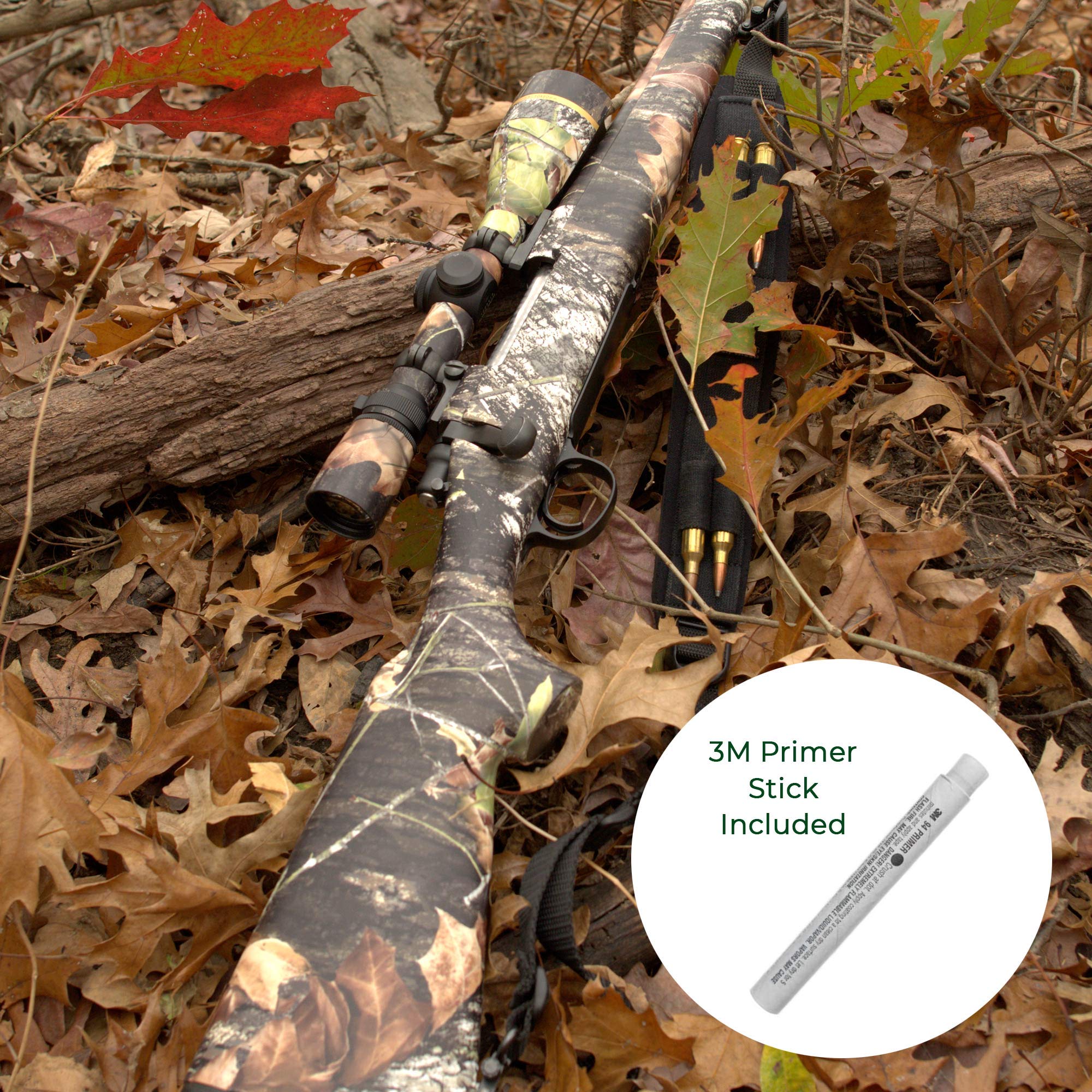 Hunter Mossy Oak Gun Camo Kit - Gun Skin, Scope Skin, Primer Stick for Hunting & Outdoor Shooting | Camouflage Protection for Rifles, Shotguns & Scopes