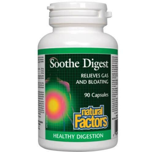 Natural Factors Soothe Digest - 90 Capsules for Digestive Support & Gut Health | Promotes Healthy Digestion & Comfort After Meals | Ideal for Bloating, Gas & Indigestion Relief