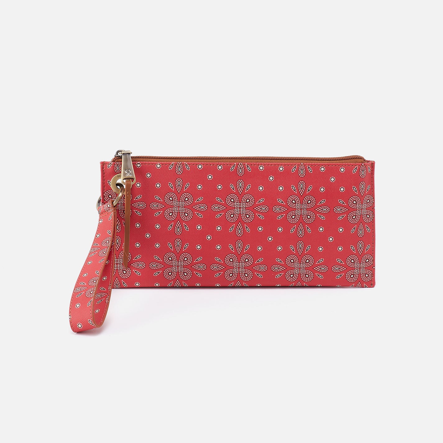 Vida Wristlet Handbag in Coated Canvas - Red Journey Bandana Print Crossbody Purse for Women, Fashionable and Durable for Daily Use, Travel, and Shopping