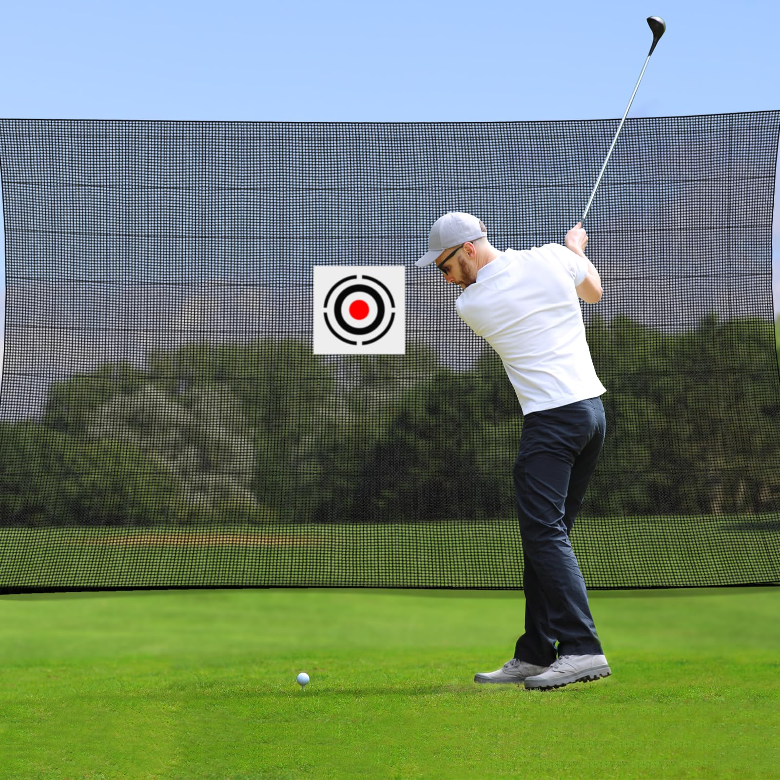 Premium Golf Practice Net with Target Cloth - Heavy Duty Nylon Hitting Net for Indoor & Outdoor Training | Perfect for Golf, Soccer & Multi-Sport Use in Backyard, Driving Range & Home Gym