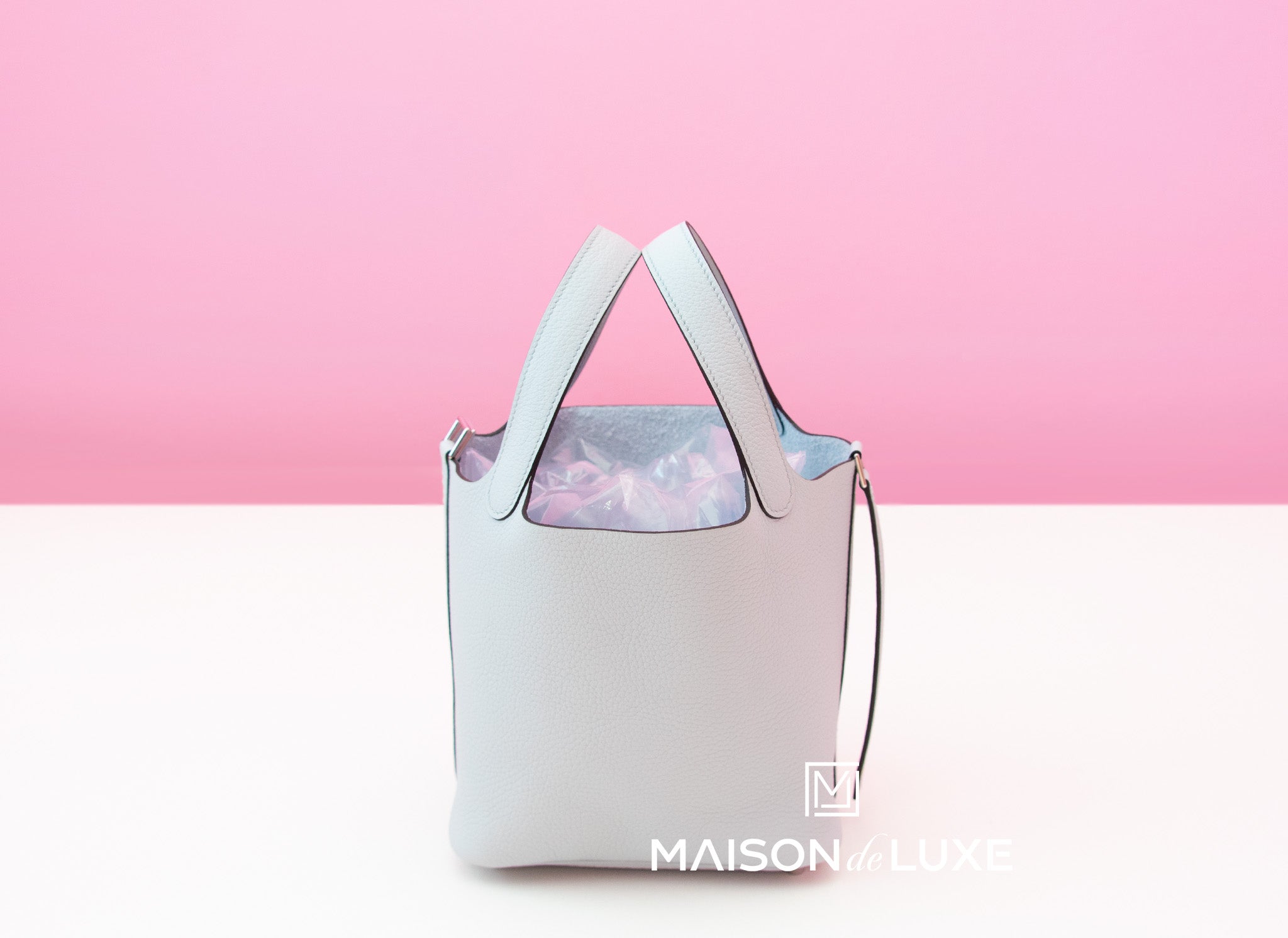 Hermes Picotin Lock 18 Handbag in Pale Blue | Luxury Leather Tote Bag for Women | Perfect for Everyday Use, Shopping & Travel