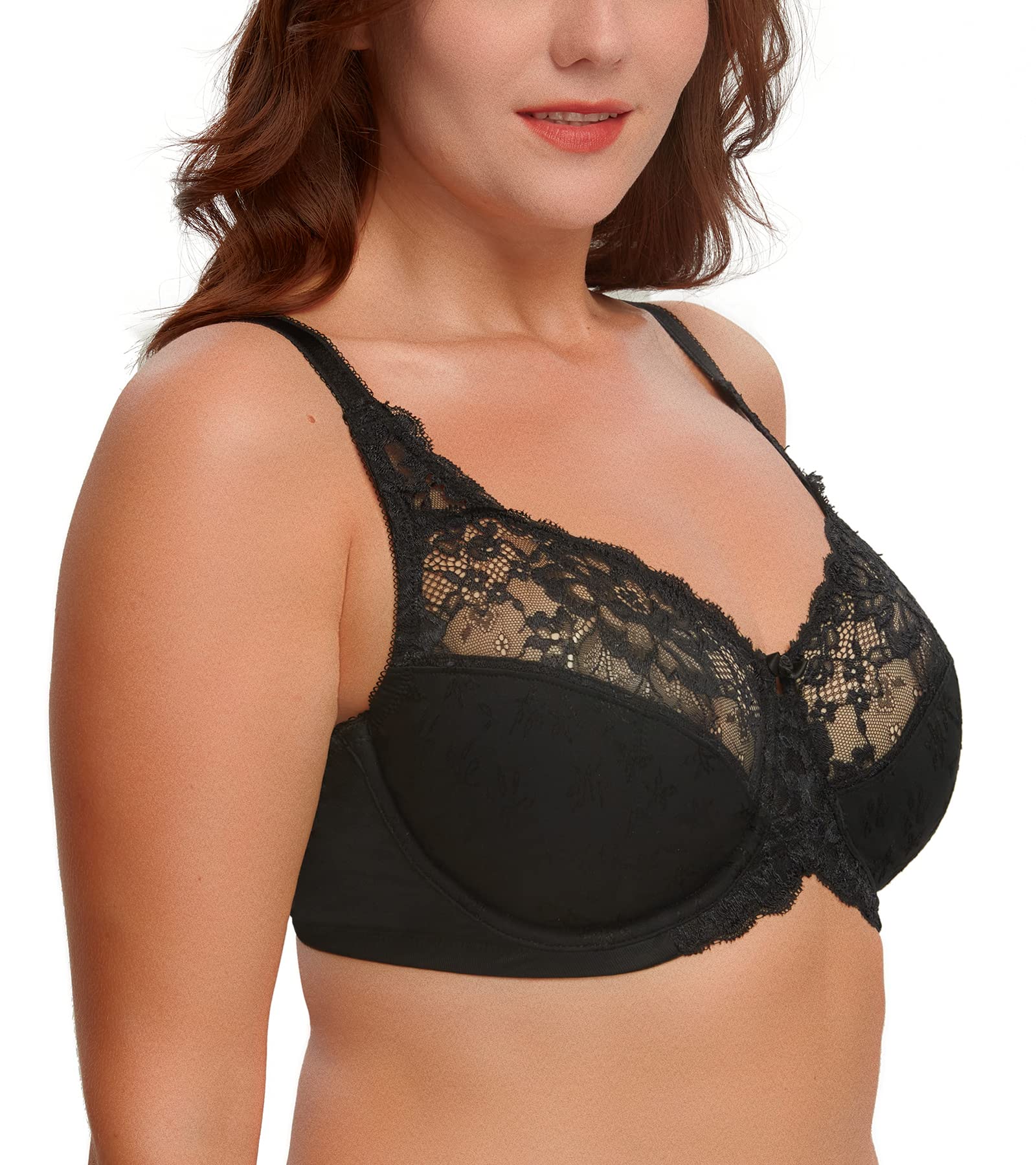 HACI Women's Comfort Lace Floral Unlined Underwire Bra - Sexy & Supportive Everyday Wear for Work, Date Night & Special Occasions
