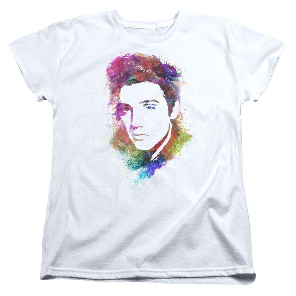 Trevco Elvis Presley Watercolor King Women's T-Shirt | Vintage Rock Music Tee for Concerts & Casual Wear