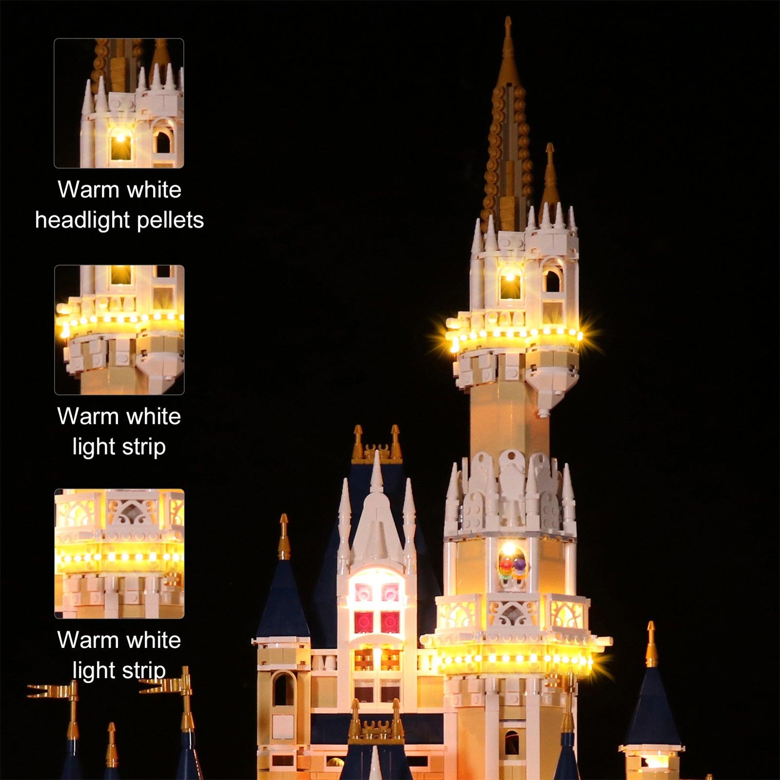 LEGO Disney Castle 71040 Light Kit - LED Lighting Set for LEGO Disney Princess Castle Building Blocks - Perfect for Display & Nighttime Decor