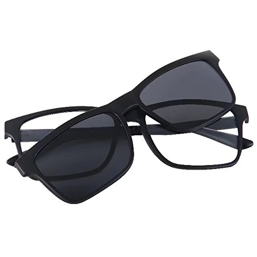 JCERKI Polarized Sunglasses for Men & Women - Black Matte Frame with Light Tint Lenses - UV Protection for Driving, Fishing, and Outdoor Activities