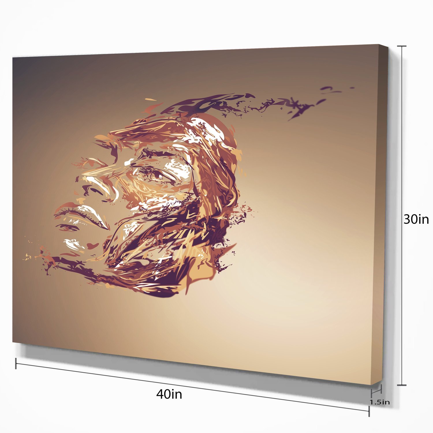 Abstract Woman Portrait Chocolate Art - Modern Canvas Wall Print for Living Room, Bedroom & Office Decor