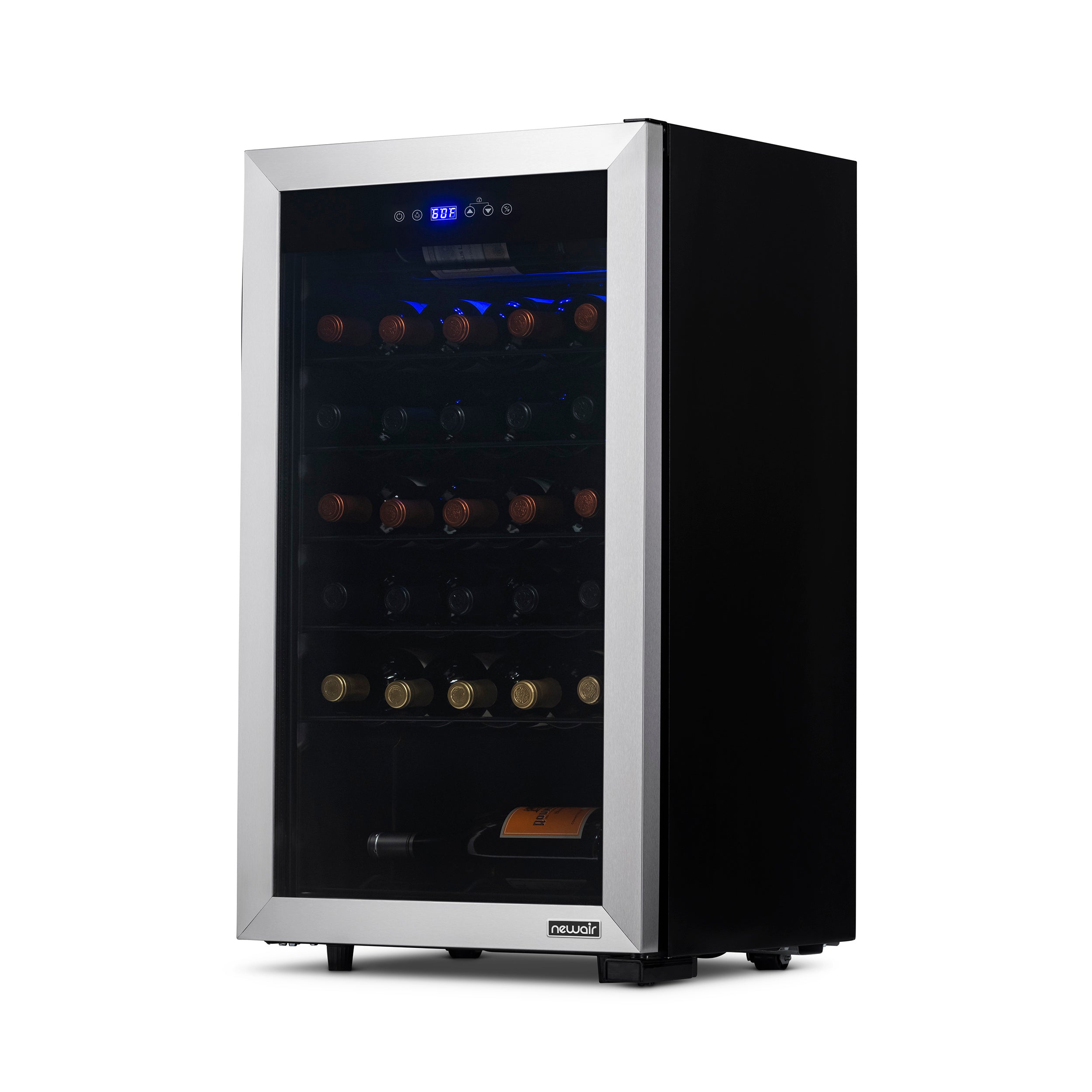Newair® 33 Bottle 18.9 Stainless Steel Freestanding Wine Cooler Refrigerator - Perfect for Home Bars, Restaurants, and Wine Cellars