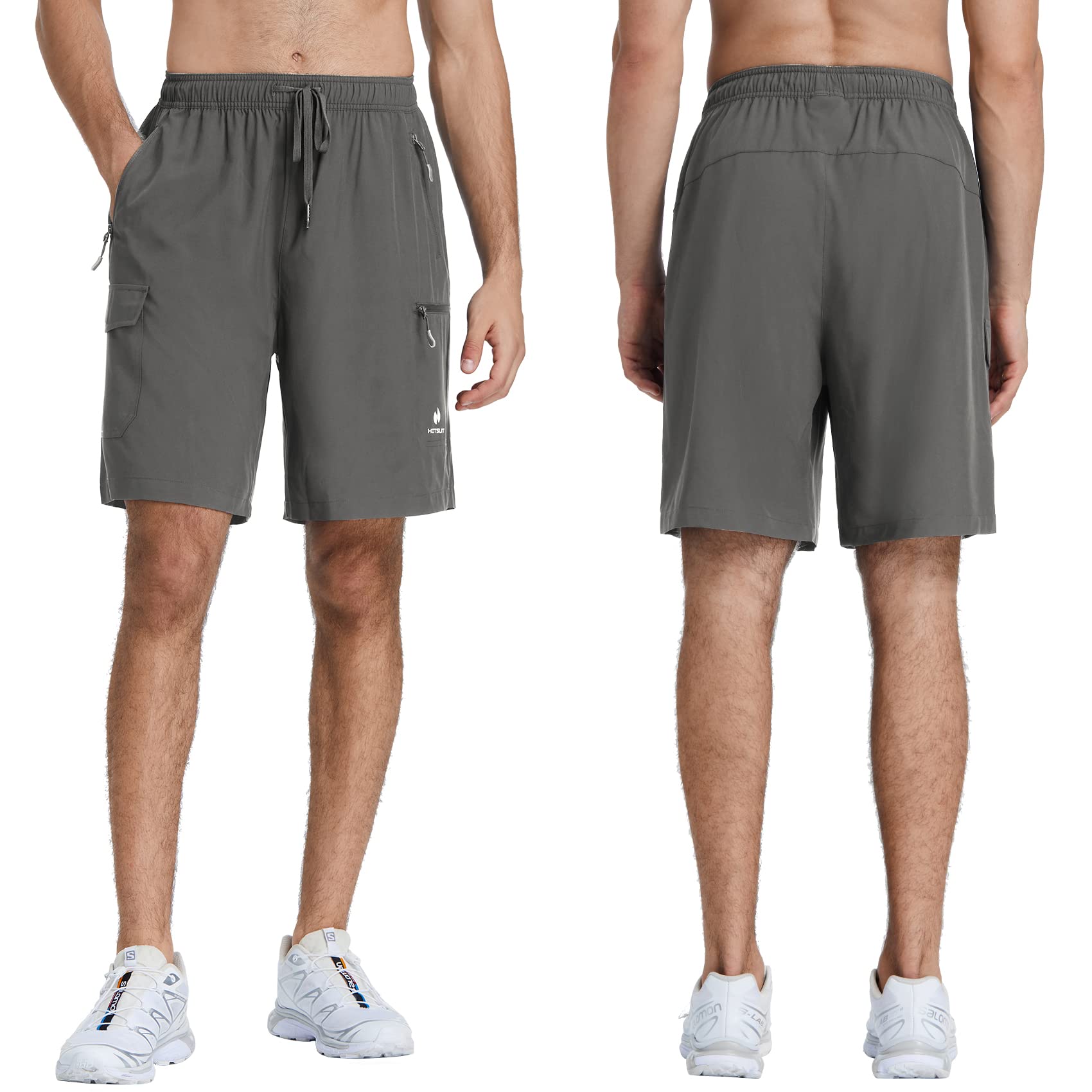 HOTSUIT Men's Quick Dry Hiking Cargo Shorts with Elastic Waist & Multiple Pockets - 8