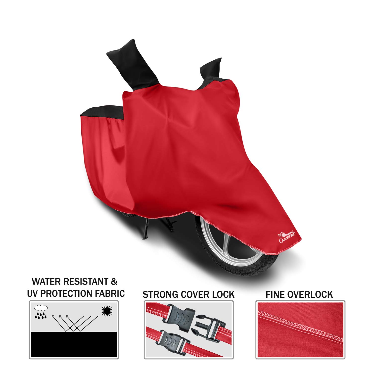 AARTRI UV Protection Dustproof Body Cover for Indus Yo Electron ER 2022 (BS-2,3,4,6) - Strip Black | Motorcycle Accessories for Sun & Dirt Protection