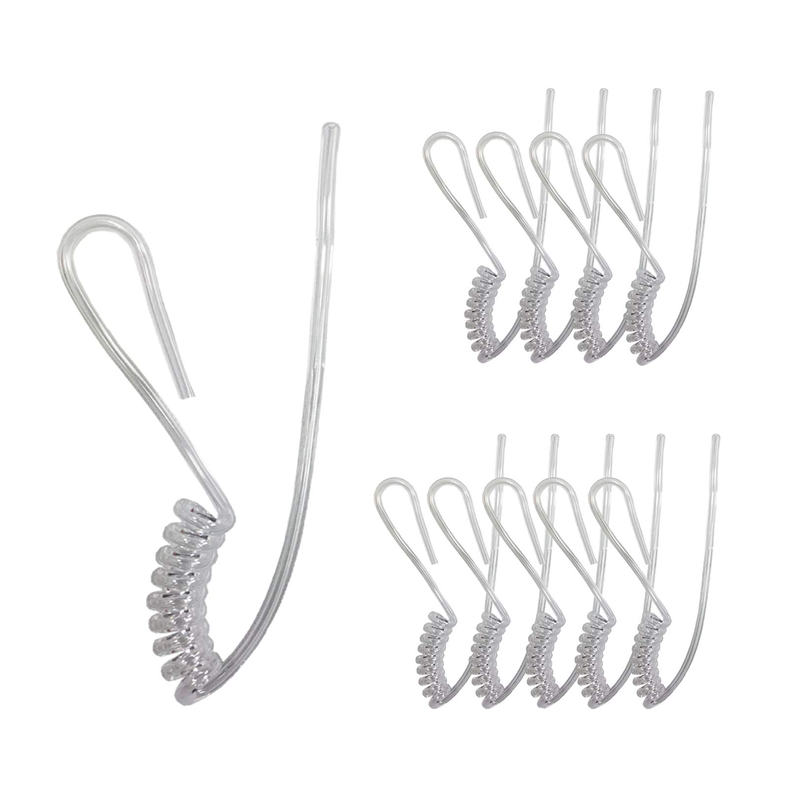 ProMaxPower (10-Pack) Replacement Soft Acoustic Clear Coil Tube for Two-Way Radio Earpieces - Compatible with Motorola, Baofeng, Retevis & Kenwood - Ideal for Security, Construction & Outdoor Communication