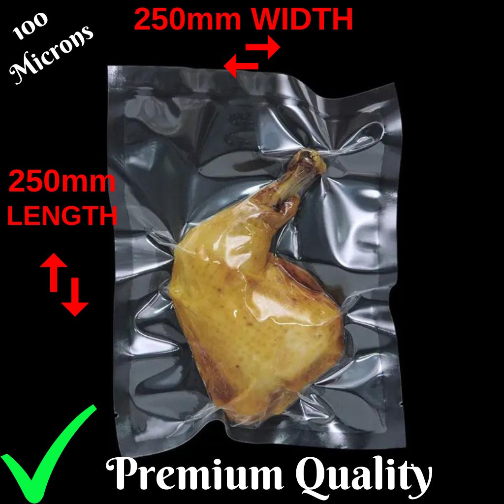 Premium Vacuum Sealer Bags 10x10 Inches (250x250mm) - Heavy Duty Commercial Grade, 100 Pack - Ideal for Food Storage, Sous Vide, and Meal Prep