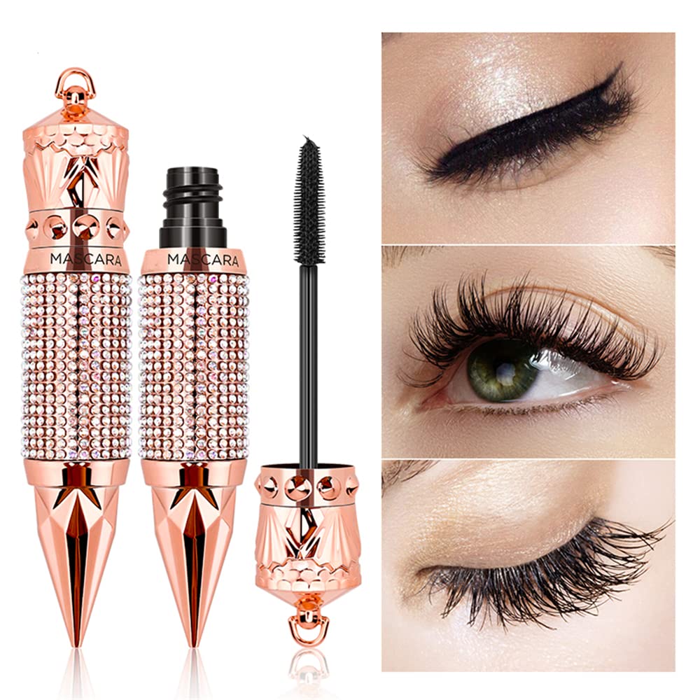 MAYEON 4D Silk Fiber Eyelash Mascara - Waterproof & Long Lasting for Volume & Length | Sparkling Diamond Eye Makeup | Perfect for Daily Wear, Parties & Special Occasions