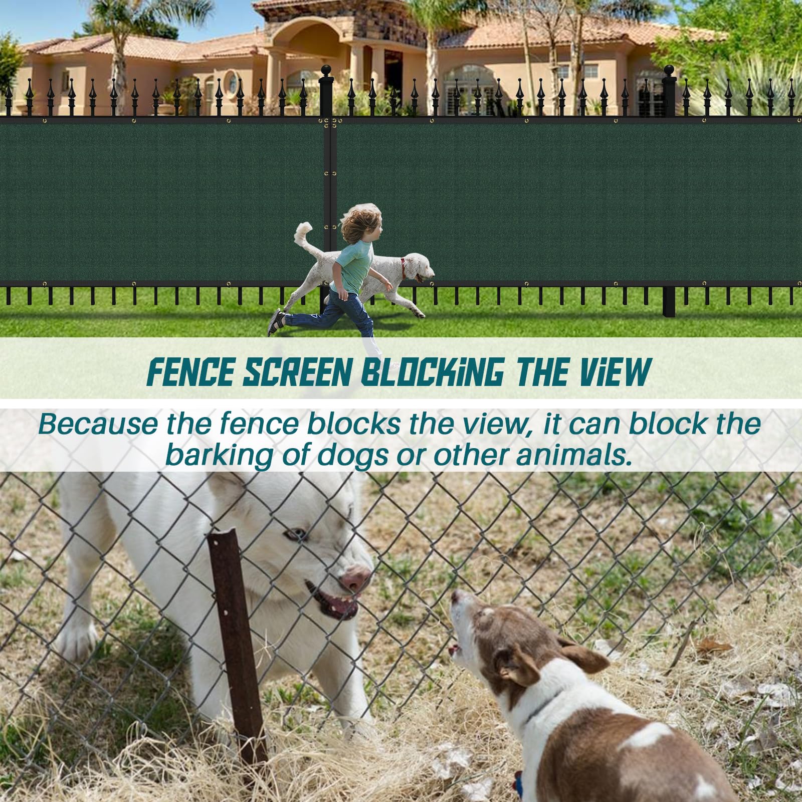 5FT x 227FT Green Privacy Fence Screen - Heavy Duty Temporary Windscreen Netting with Zip Ties for Backyard, Garden, School | Blocks View While Allowing Airflow | Perfect for Outdoor Events, Construction Sites & Pool Areas