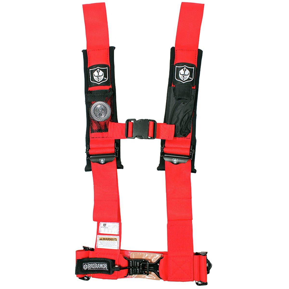Pro Armor A114230RD Red 4-Point Racing Harness with 3