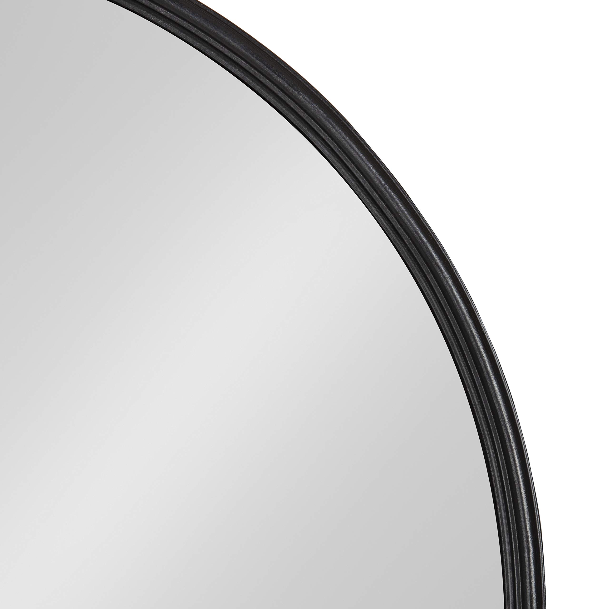Kate and Laurel Caskill Modern Oval Mirror - 18x24 Inch Black Capsule-Shaped Wall Mirror for Entryway, Living Room, Bathroom Decor - Perfect for Home, Office & Vanity Makeup Area